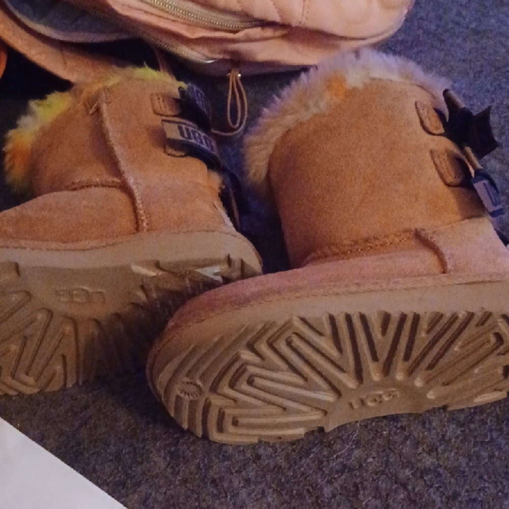 UGG Chestnut Sheepskin Boots with Buckle